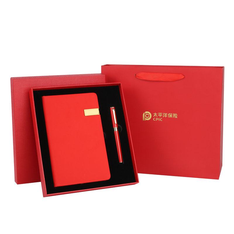 A5笔记本定制logo商务仿皮皮面 记事本办公文具 礼盒套装日记本