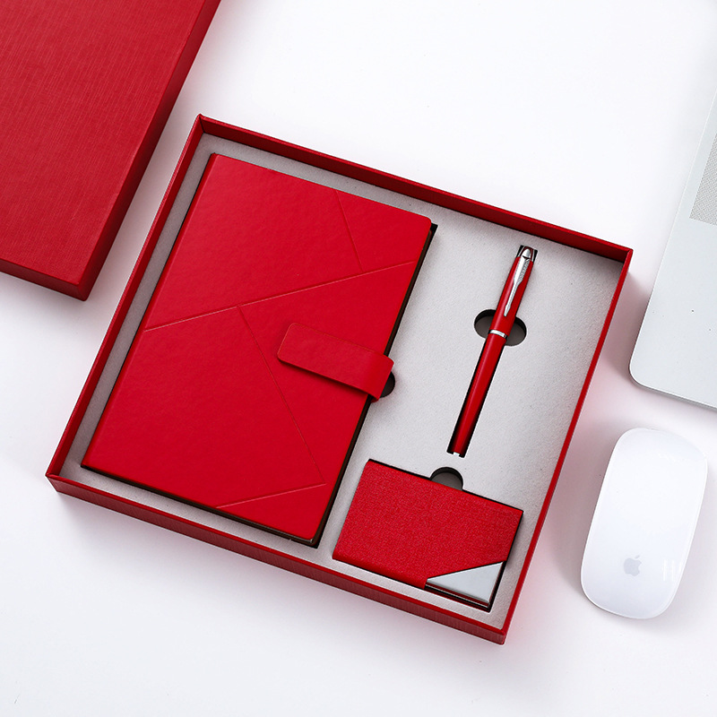 A5商务笔记本礼品套装定制创意办公记事本子带扣平装笔记本定制