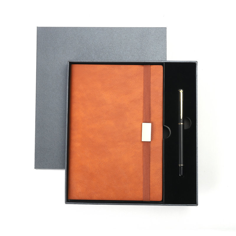 A5活页笔记本定做商务笔记本套装pu仿皮记事本定制logo