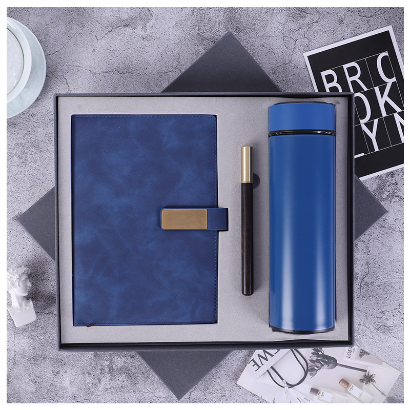 商务笔记本礼品 记事本保温杯套装 中国风三件套礼盒 定制logo