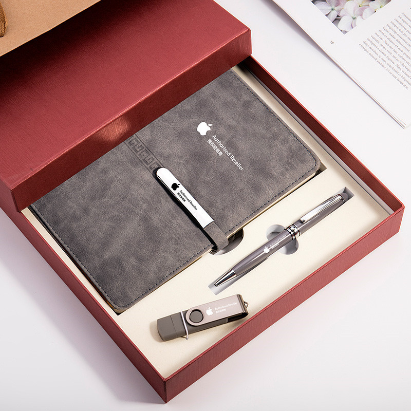 商礼品套装E扣本a5笔记本u盘金属笔三件套定制记事本批发定制logo