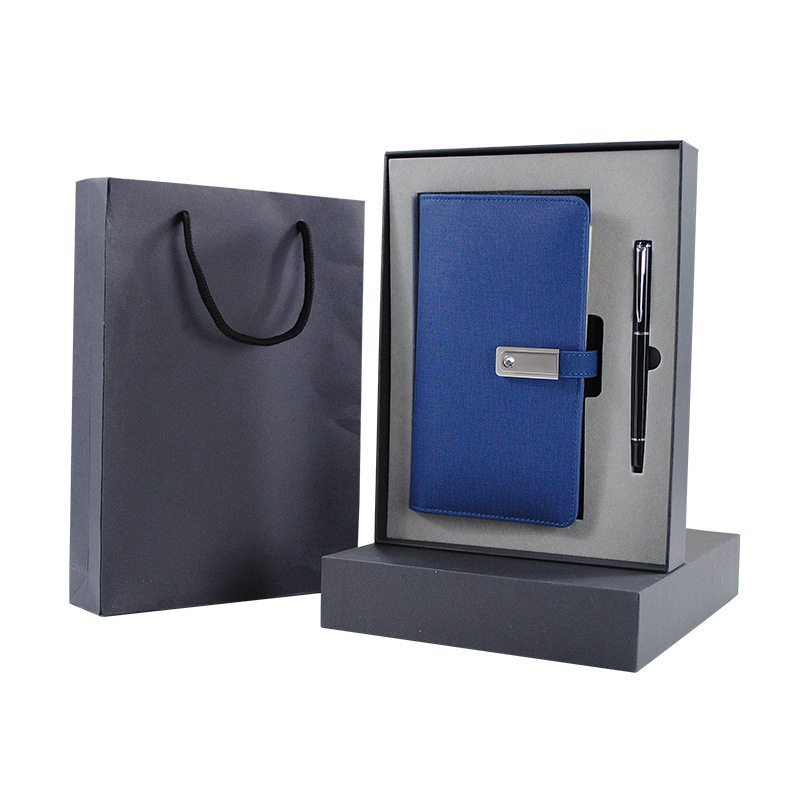 a6商务笔记本定制logo 移动电源记事本活页手账本套装笔记本定制