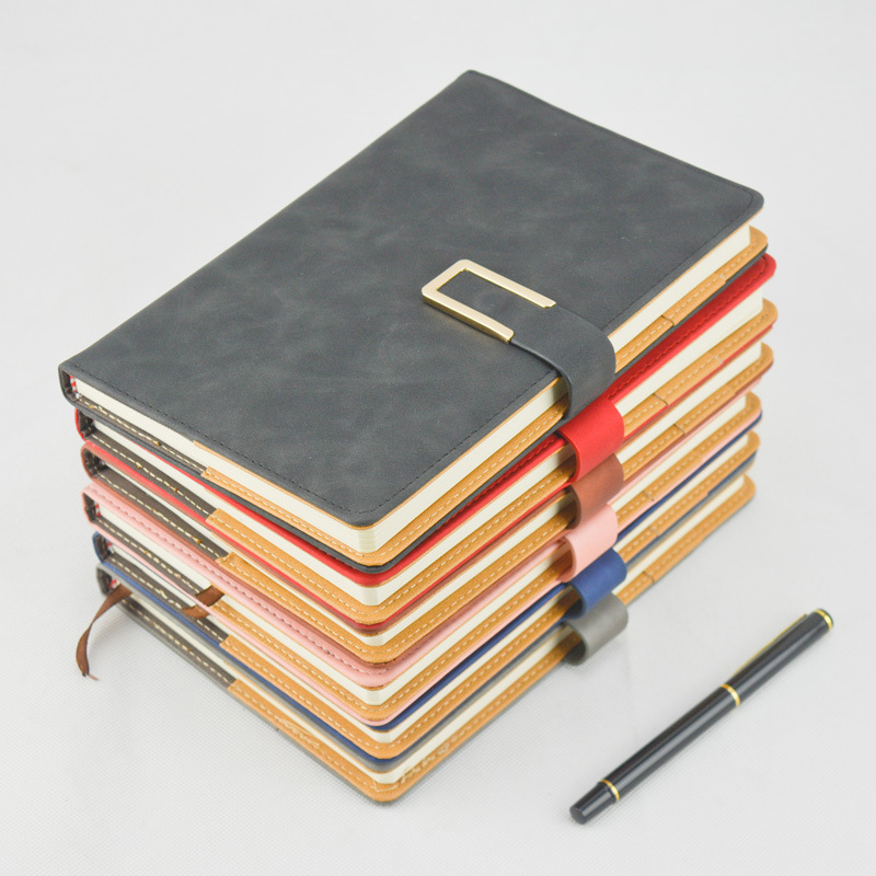 现货A5记事本学生本子pu办公会议礼品套装高档商务笔记本定制