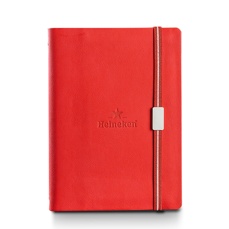 高档绑带商务A5活页笔记本定制pu办公会议记事本企业定制logo