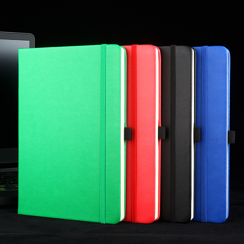 定制皮面商务松紧带口袋笔插笔记本记事本定制本子日记本